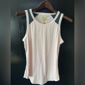 CHASER light pink tank with gray shoulder detail
